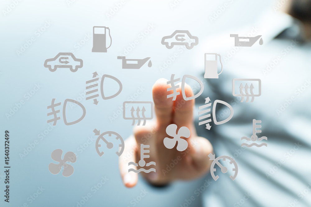 Poster learn to identify and understand common car dashboard warning lights. prevent costly repairs!