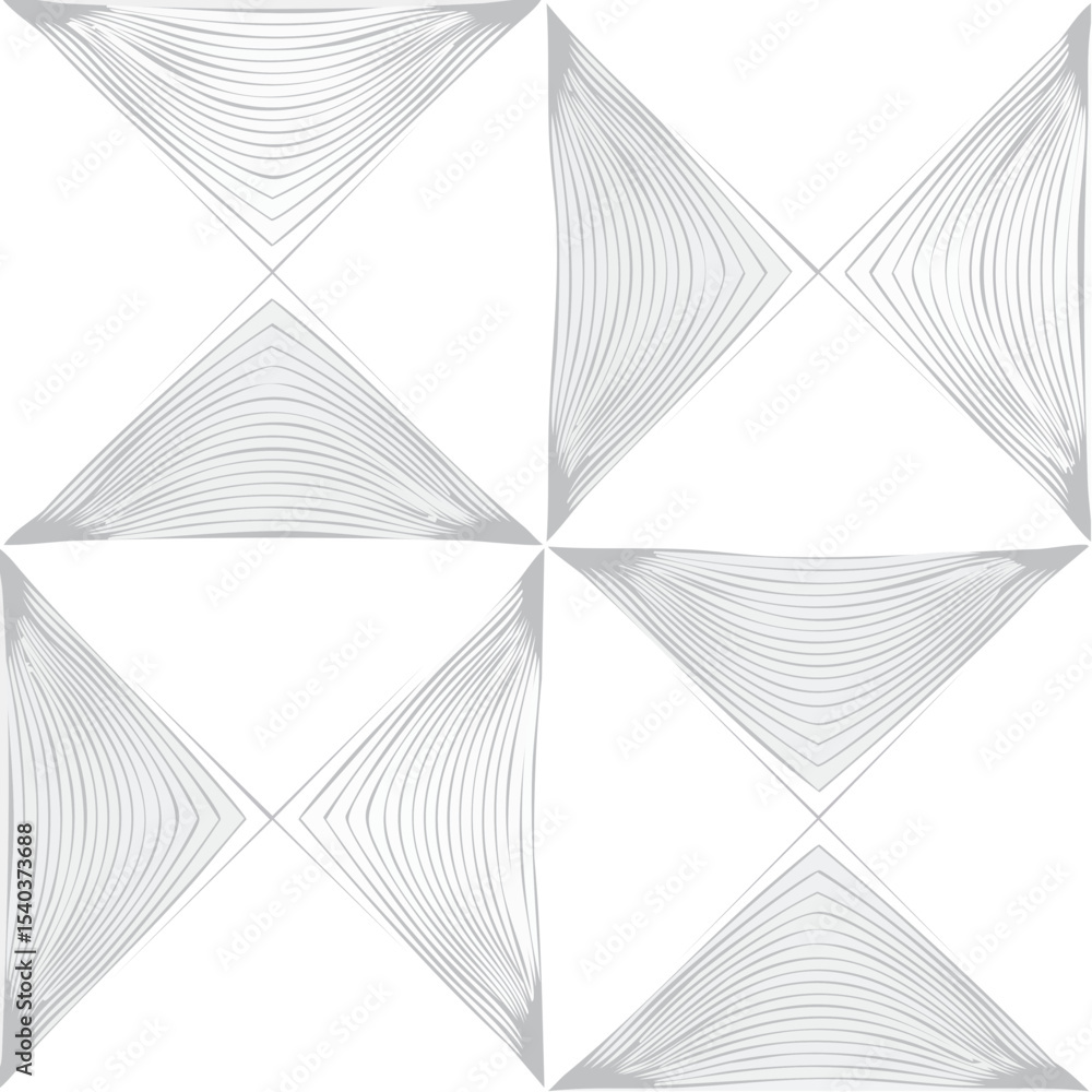 Poster abstract geometric pattern with triangles and wavy lines forming an optical illusion on a black back