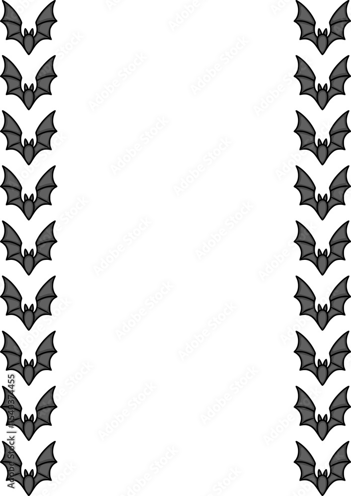 Poster elegant vector border design featuring a repeating pattern of stylized bats, perfect for halloween i