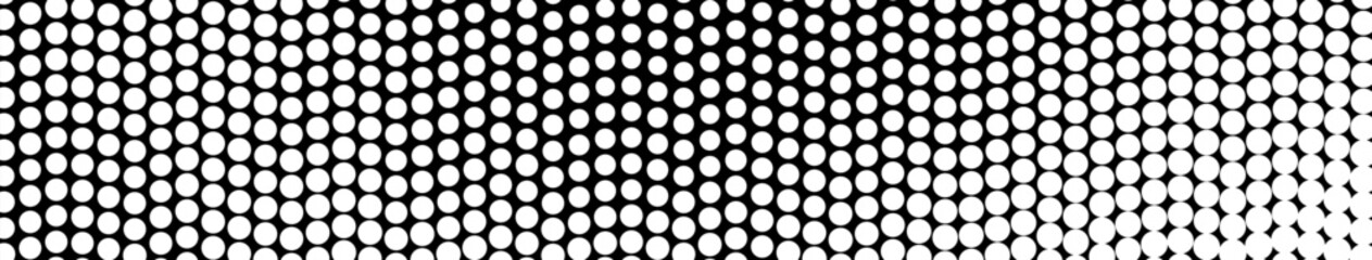 halftone dots. Black dots on white background. using smaller dots for lighter areas and larger ones for darker regions. This pattern will create a dynamic visual texture, perfect for backgrounds