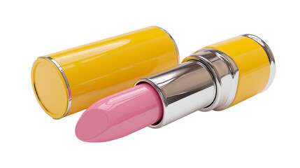 Pink Lipstick with Yellow Chrome Case