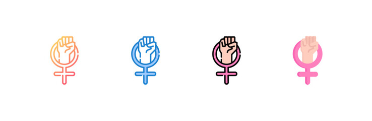 Feminine icon set multiple style collection