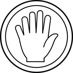 Fototapeta premium High Five A Simple Line Drawing of an Open Hand