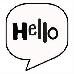 Hello chat message line icon vector