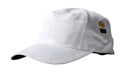 Simple White Cap: A pristine white cap, showcasing its clean design, evoking a sense of purity and functionality in a studio shot.