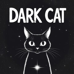 black cat on a black background