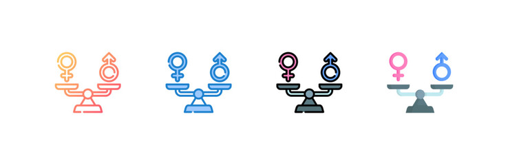 Equality icon set multiple style collection