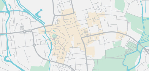 Layered editable vector illustration outline of Oxford,Britain.