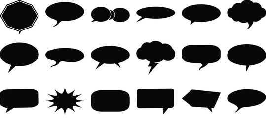 Speech Bubble set. Cloud speech bubbles collection. speak chatting box, message box, dialogue Box flat Vector illustration
