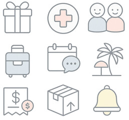 Events and Reminders Line Icon Set