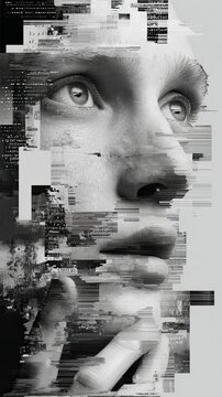 AI artist identity crisis digital portrait, concept-driven AI artist identity crisis artwork for future creative commentary Thoughtful portrait reflecting inner emotions.