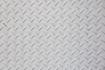 White Metal Diamond Plate Surface Texture