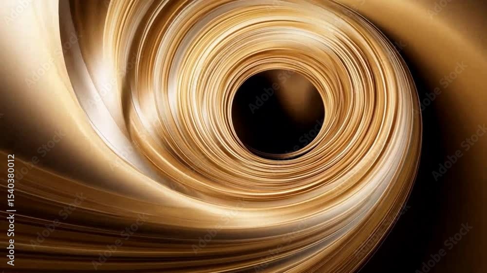 Poster Golden Swirl Abstraction: A captivating artistic exploration of fluid motion and light, showcasing a golden swirl with a dynamic, mesmerizing pattern.