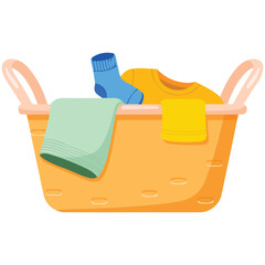 Obraz premium Basket dirty laundry household vector isolated white background
