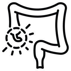 Appendicitis Icon Line Vector Illustration