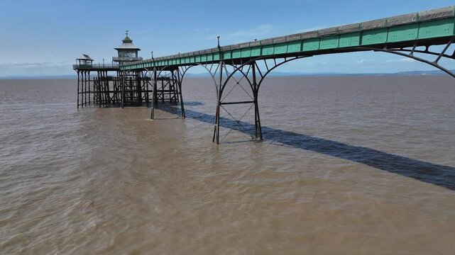 The Victorian Pier and Clevedon from the air. Transverse flight