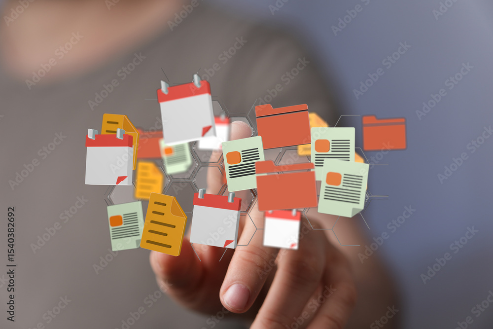 Poster Streamline your workflow with efficient digital file management.  Organize documents, calendars, and more.