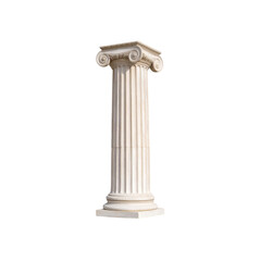Obraz premium A classical Ionic marble column with fluted shaft and volute scrolls at the capital.