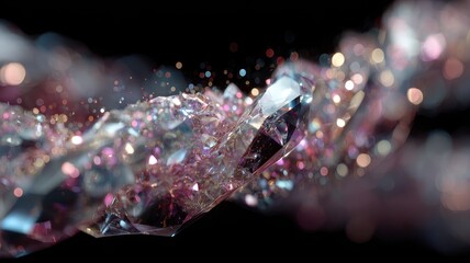 Abstract Colorful Crystal Fragments with Sparkling Light Effects