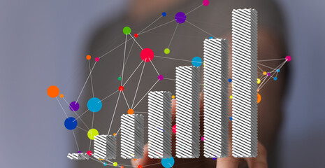 Visual representation of growth, network, data analysis, and business success. Ideal for...