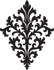 Obraz premium Elegant Floral Damask Stencil Design