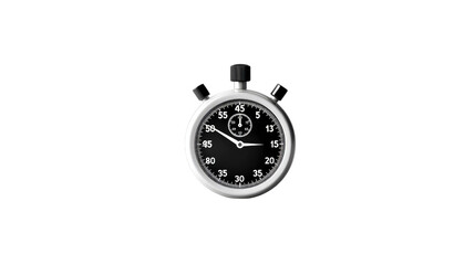 Precise Time: A classic stopwatch captures a moment in time, its sleek design a timeless symbol of precision and accuracy, Isolated, ready for your project.