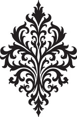 Elegant Floral Damask Stencil Design