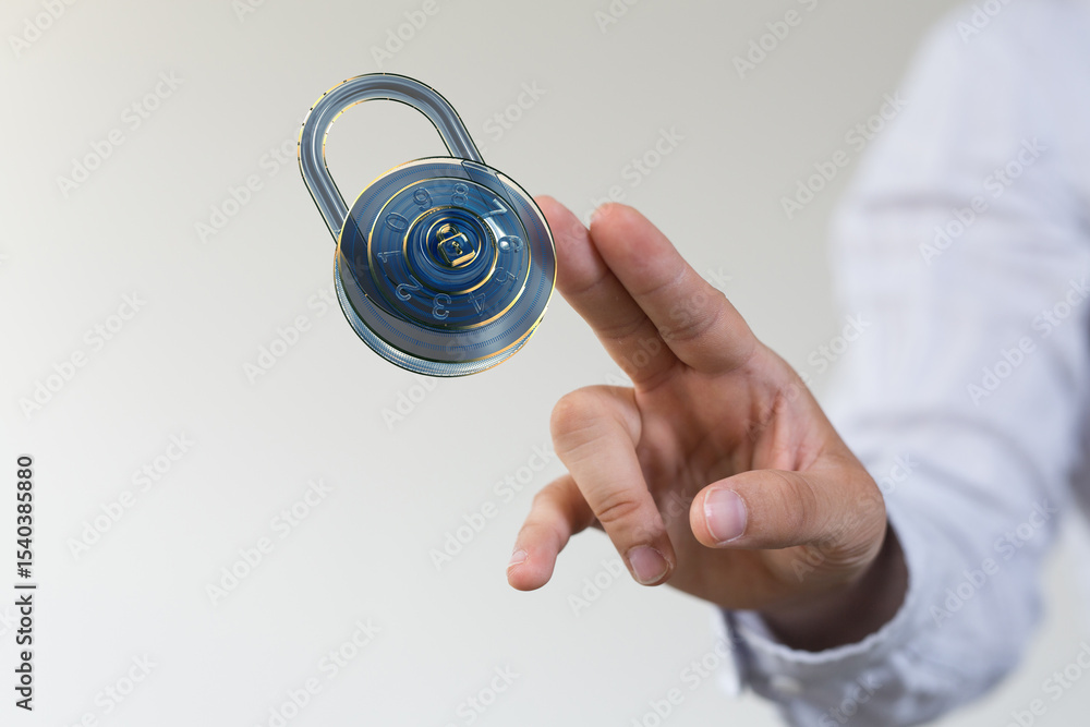 Aufkleber Protecting your information is key.  This image depicts a digital lock, symbolizing secure data and online privacy.
