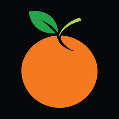 Orange fruit silhouette on black background a high resolution design element