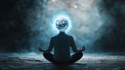 Obraz premium Earth meditation person image