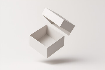 Open white box isolated on white background