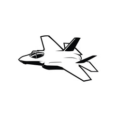 5th generation fighter jet vector illustration isolated