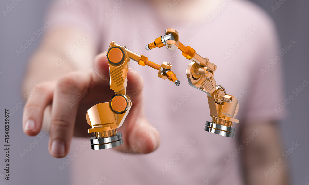 Poster high-quality image of robotic arms, representing automation and technological advancement.