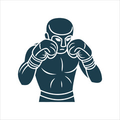 Boxer in Peek-a-Boo Stance Vector Illustration Peek a Boo Style Tight defensive stance a la Tyson