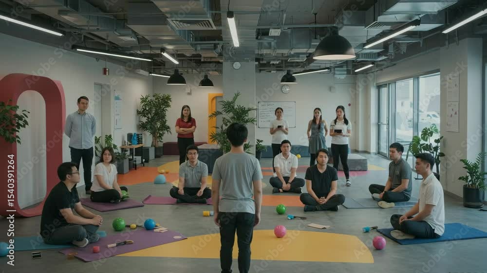 Poster Group workshop focuses on team-building exercises in a modern office space during a midweek afternoon