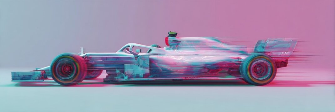 Dynamic Racing Car in Abstract Motion