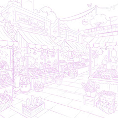 sketch of market
