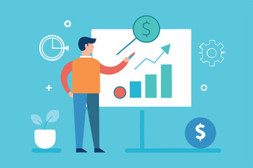 business man with chart