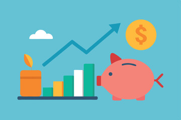 piggy bank and chart