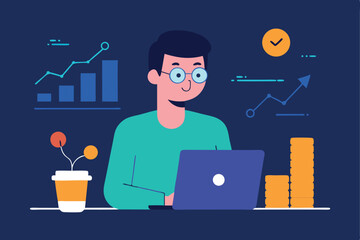 business man working on laptop