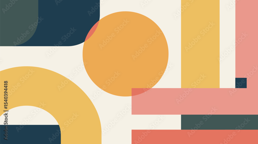 Aufkleber geometric shapes compose modern abstract design minimalist style