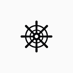 Obraz premium Navigation icon, rudder design trendy fully editable vector template