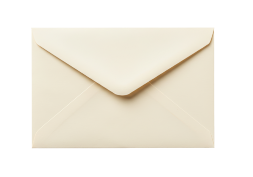 Isolated Cream Envelope in Simple Style