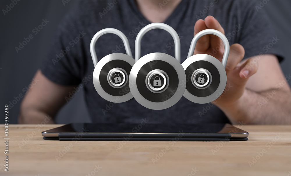 Aufkleber Enhance your online security with robust multi-factor authentication.  Safeguard your data and privacy.
