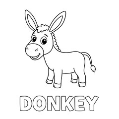 Fototapeta premium Coloring picture of animal. Learning book for kids. Drawing picture for kids