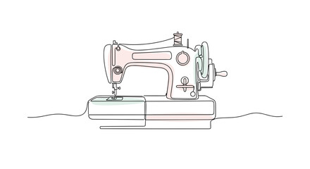 Sewing machine on white background, simple vector illustration for stylish design