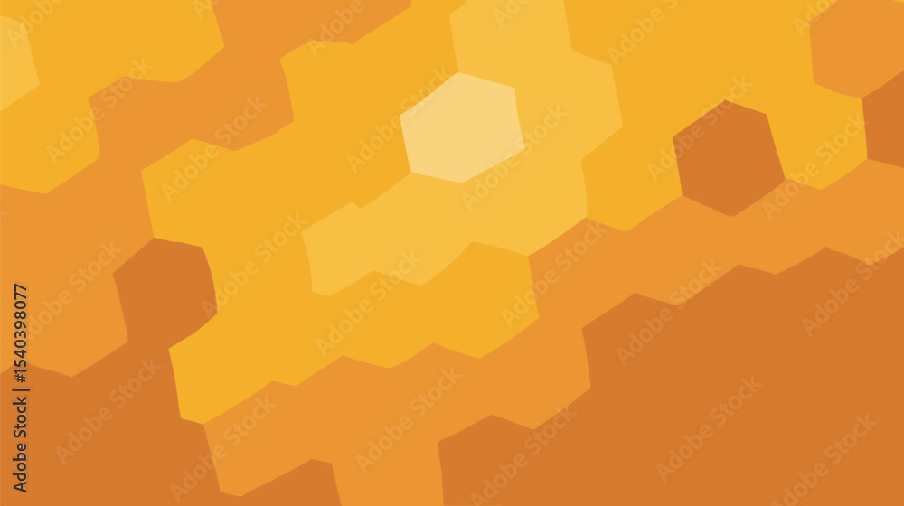 Poster hexagonal pattern creates vibrant background showing warm gradient tones