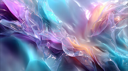 Surreal holographic background with radiant pastel gradients, irregular glowing scratches, and flowing luminous textures, creating a dynamic ethereal scene.