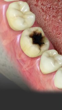 Showing the infected root canals in 3D animation.