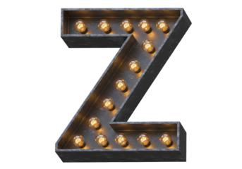 Isolated Letter Z Shaped Marquee Sign